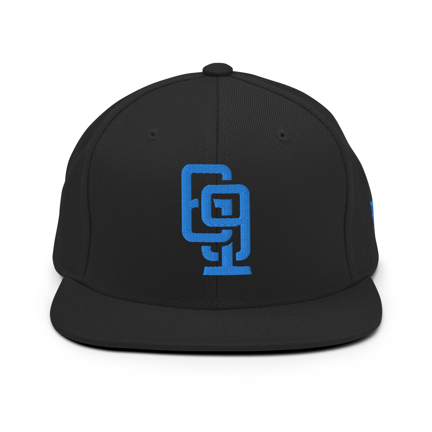 "619" Wool Blend Snapback | E Luna Brand ESSENTIAL | 2 Aqua/Teal Thread Logos
