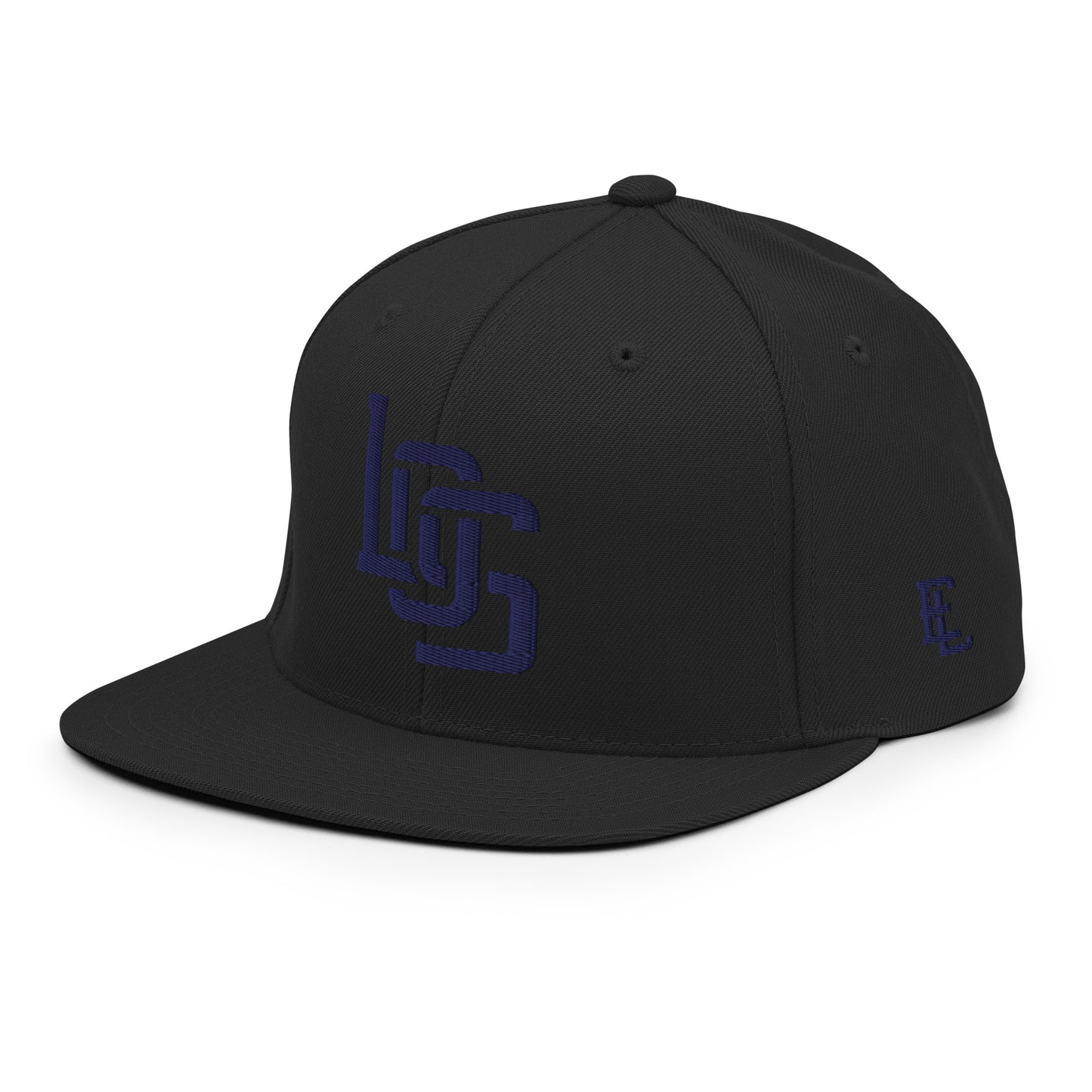 "LOS" Wool Blend Snapback | E Luna Brand ESSENTIAL | 2 Navy Thread Logos