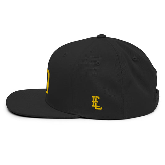 "DGO" Wool Blend Snapback | E Luna Brand ESSENTIAL | 2 Gold Thread Logos | 3D Puff Edition