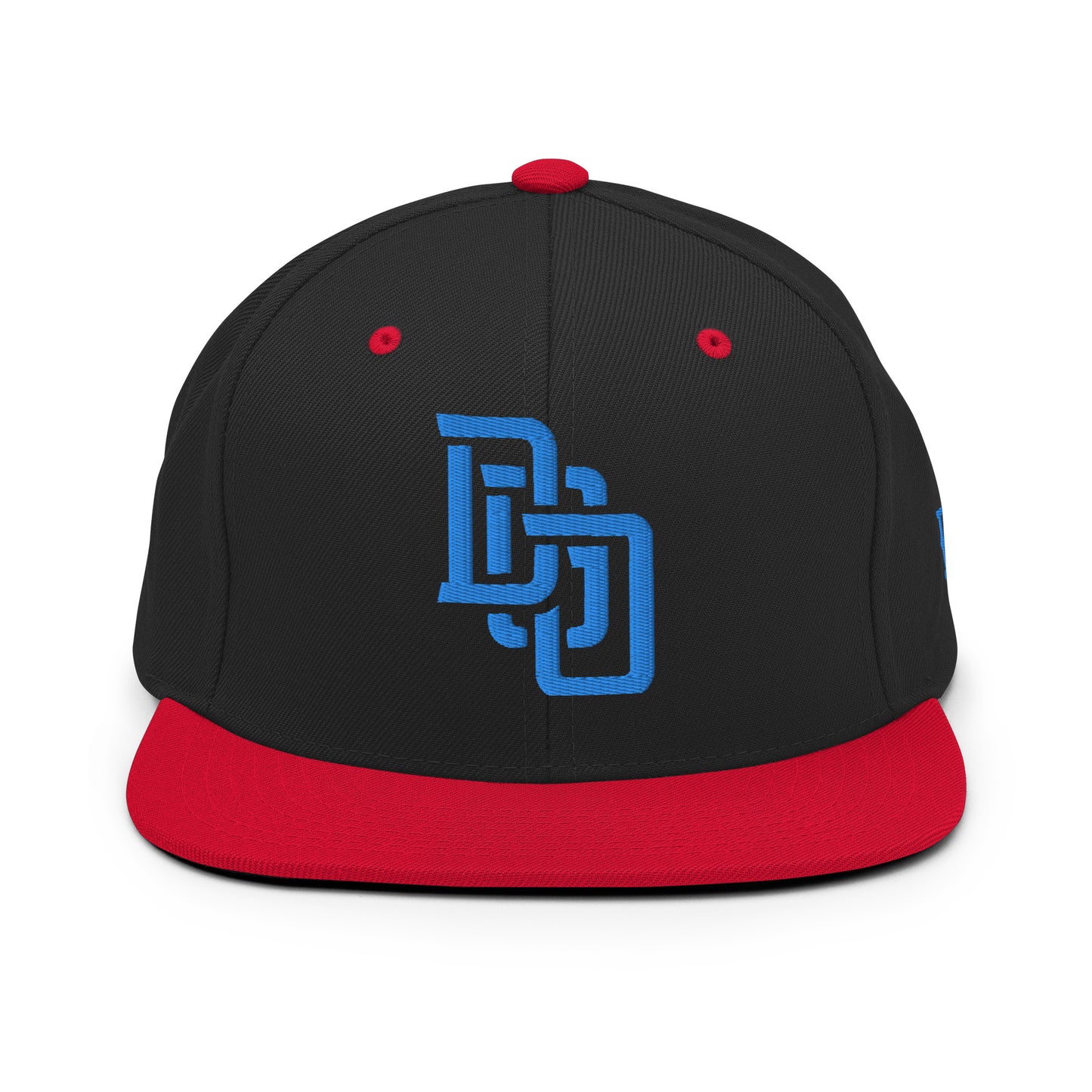 "DGO" Wool Blend Snapback Hat | Yupoong 6089M | E Luna Brand ESSENTIAL Duocrest 2 Aqua/Teal Thread Logos: Front & Left