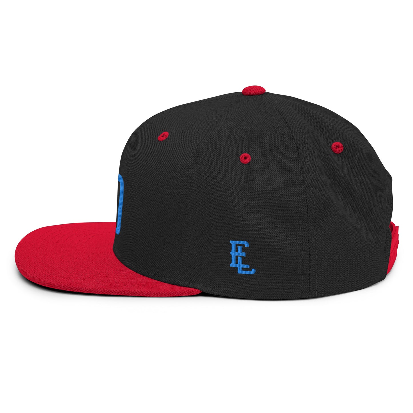 "DGO" Wool Blend Snapback Hat | Yupoong 6089M | E Luna Brand ESSENTIAL Duocrest 2 Aqua/Teal Thread Logos: Front & Left
