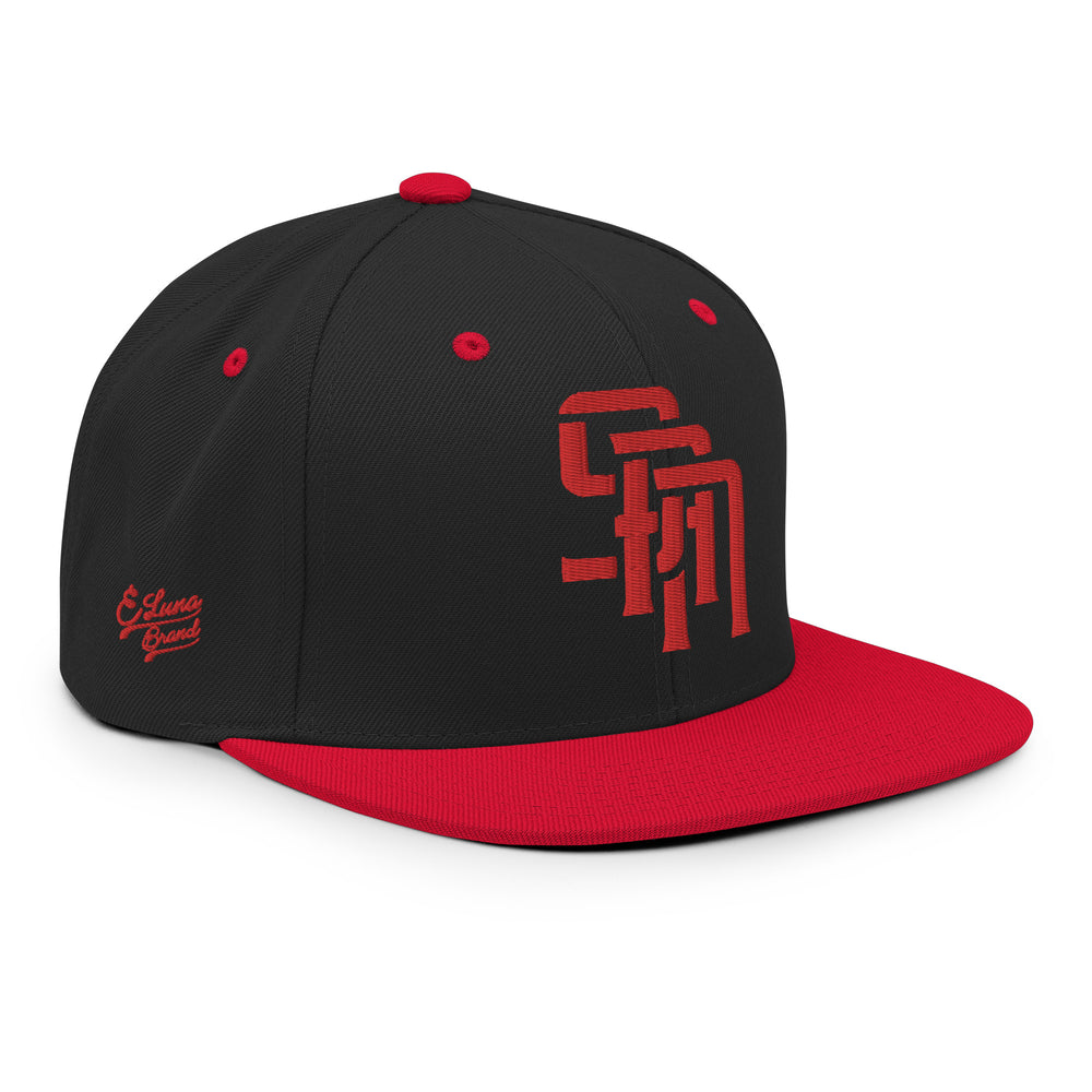 Boné SAN em Lã com Fecho Snapback | E Luna Brand PREMIUM | 4 Logotipos com Linha Vermelha | Edição 3D Puff