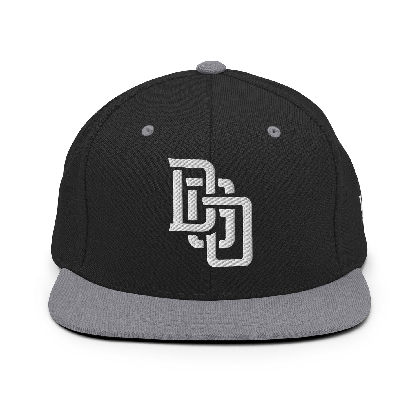 "DGO" Wool Blend Snapback Hat | Yupoong 6089M | E Luna Brand ESSENTIAL Duocrest 2 White Thread Logos: Front & Left