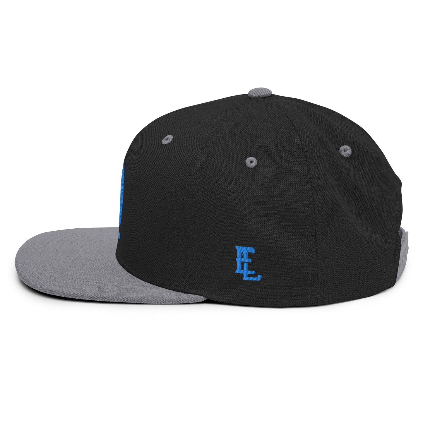 "619" Wool Blend Snapback | E Luna Brand ESSENTIAL | 2 Aqua/Teal Thread Logos