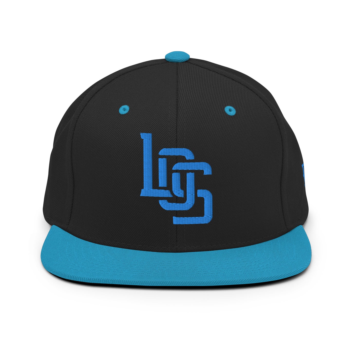 "LOS" Wool Blend Snapback | E Luna Brand ESSENTIAL | 2 Aqua/Teal Thread Logos