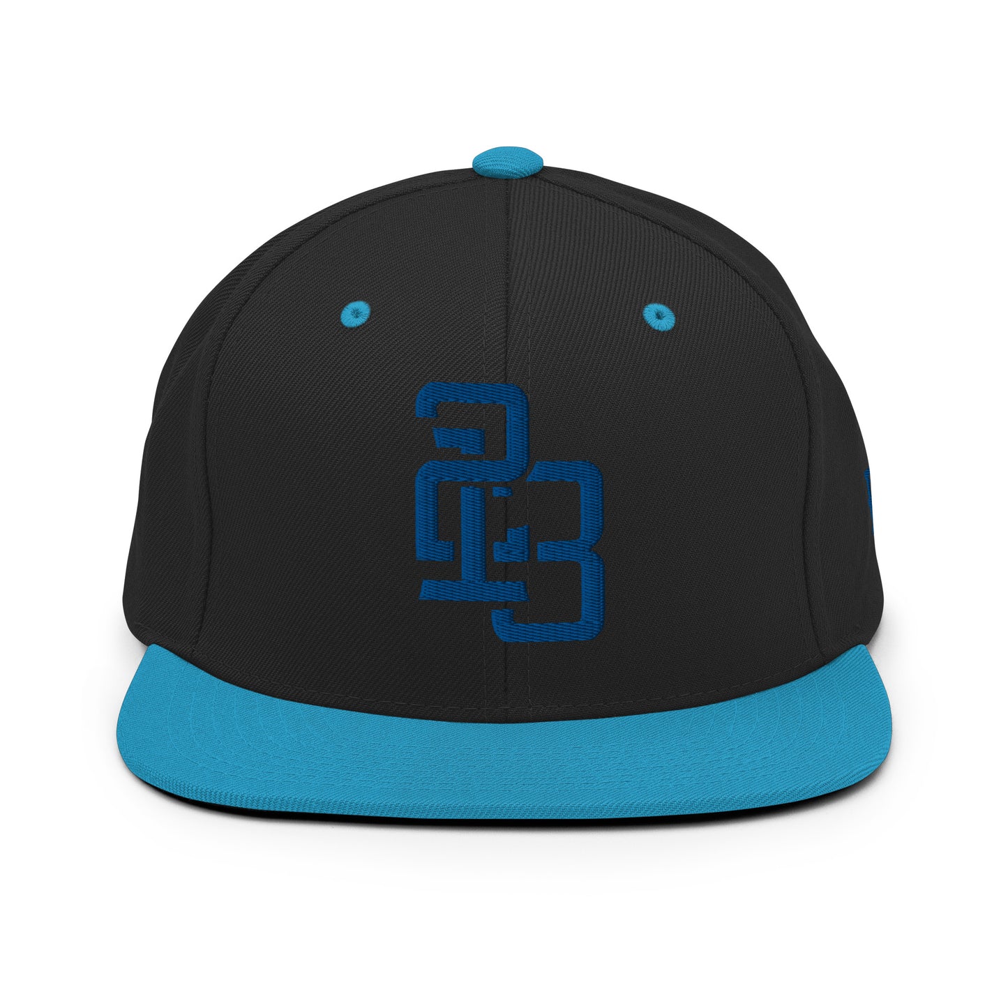 "213" Wool Blend Snapback Hat | Yupoong 6089M | E Luna ESSENTIAL Duocrest 2 Royal Thread Front & Left Side Logos