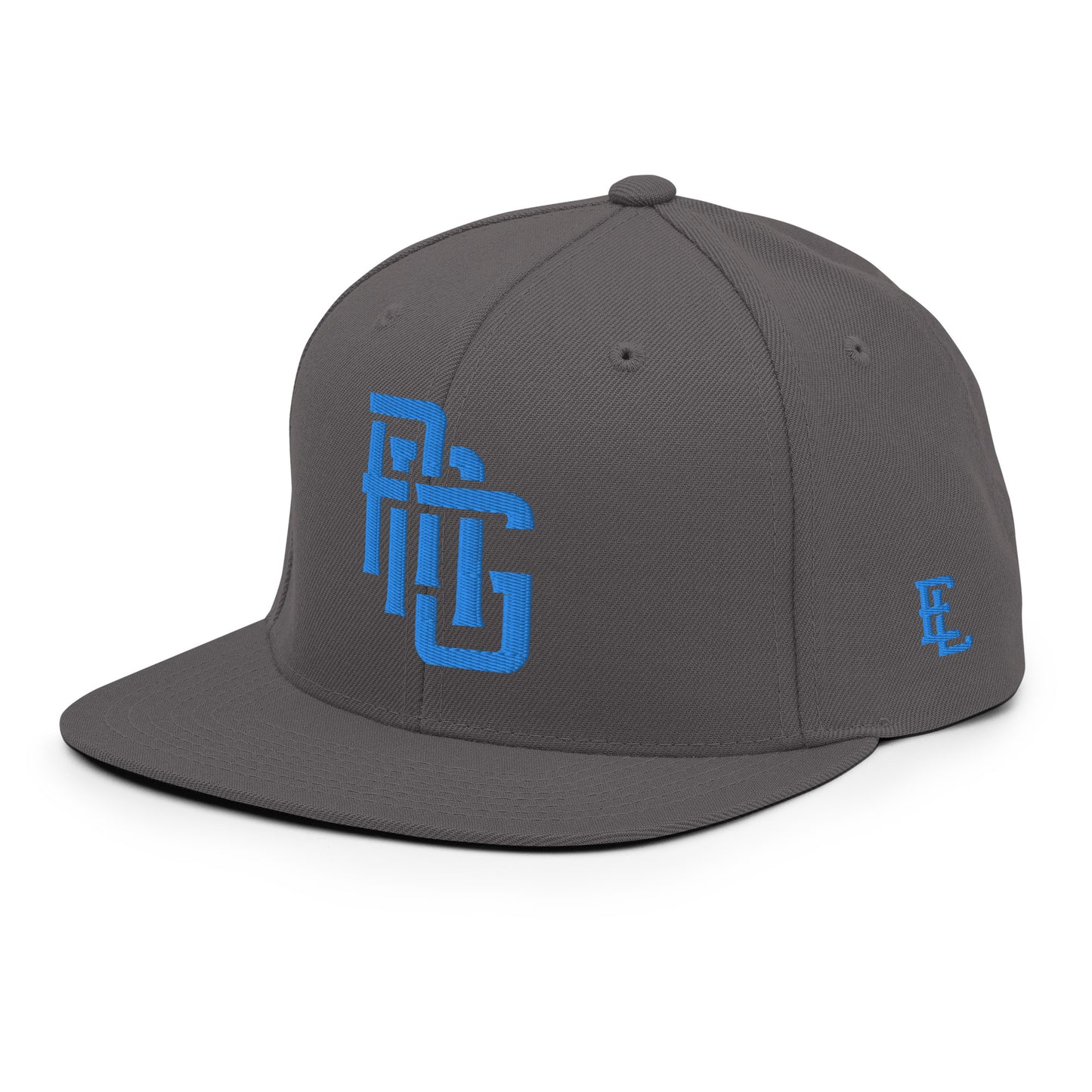 "ANG" Wool Blend Snapback | E Luna Brand ESSENTIAL | 2 Aqua/Teal Thread Logos