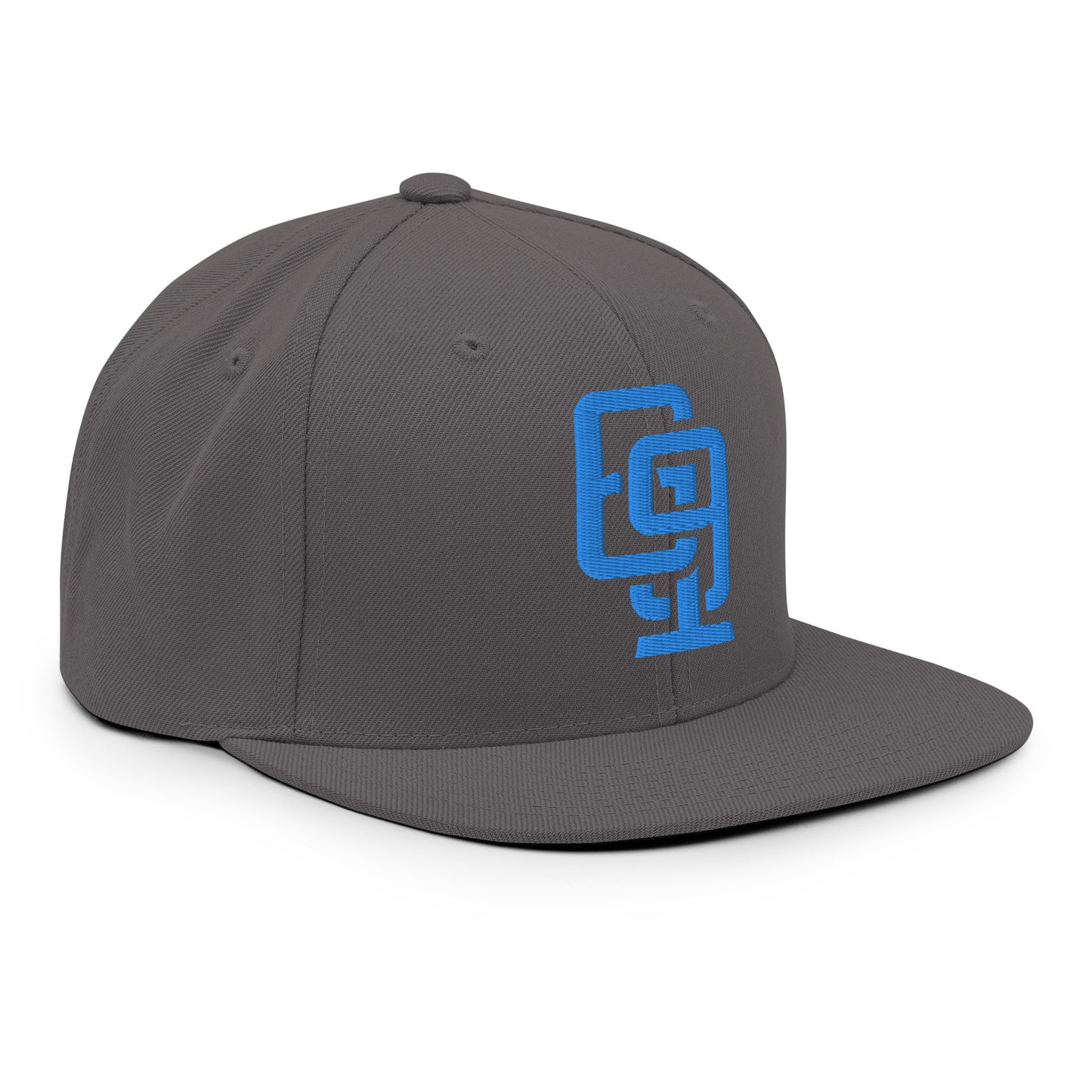 "619" Wool Blend Snapback | E Luna Brand ESSENTIAL | 2 Aqua/Teal Thread Logos