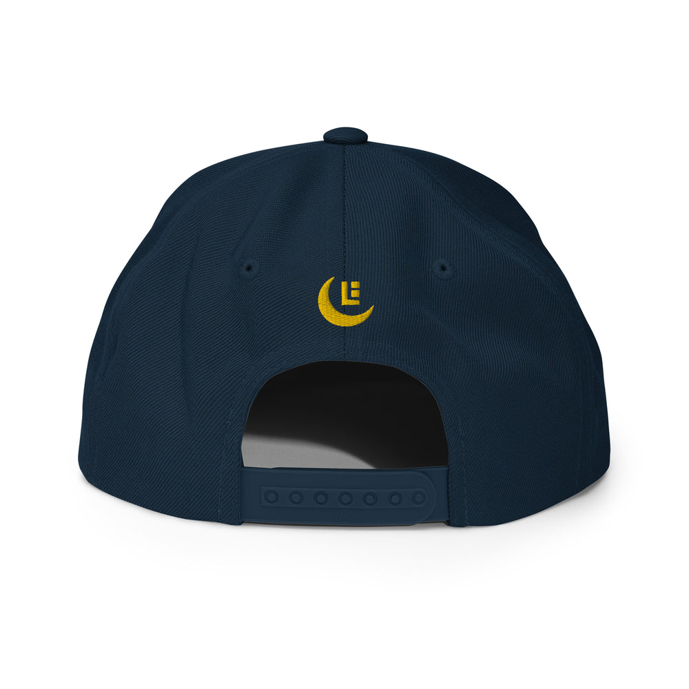 Boné Snapback "SAN" de Lã Mesclada | E Luna Brand PREMIUM | 4 Logotipos em Fio de Ouro | Edição Puff 3D