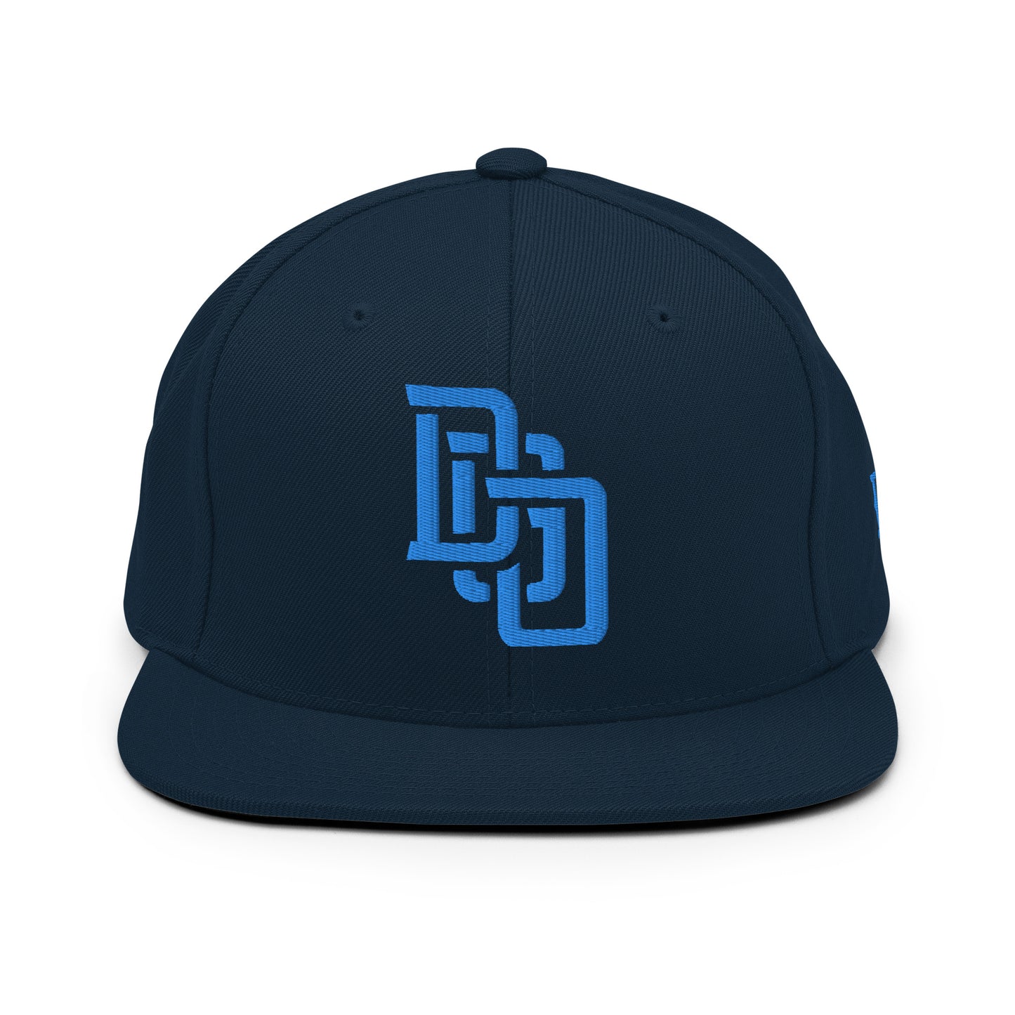 "DGO" Wool Blend Snapback Hat | Yupoong 6089M | E Luna Brand ESSENTIAL Duocrest 2 Aqua/Teal Thread Logos: Front & Left