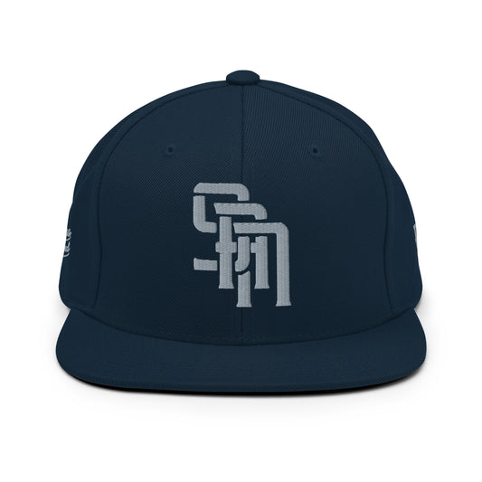 "SAN" Wool Blend Snapback | E Luna Brand PREMIUM | 4 Grey Thread Logos | 3D Puff Edition
