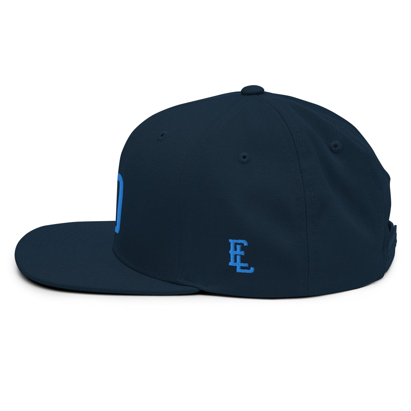"DGO" Wool Blend Snapback Hat | Yupoong 6089M | E Luna Brand ESSENTIAL Duocrest 2 Aqua/Teal Thread Logos: Front & Left