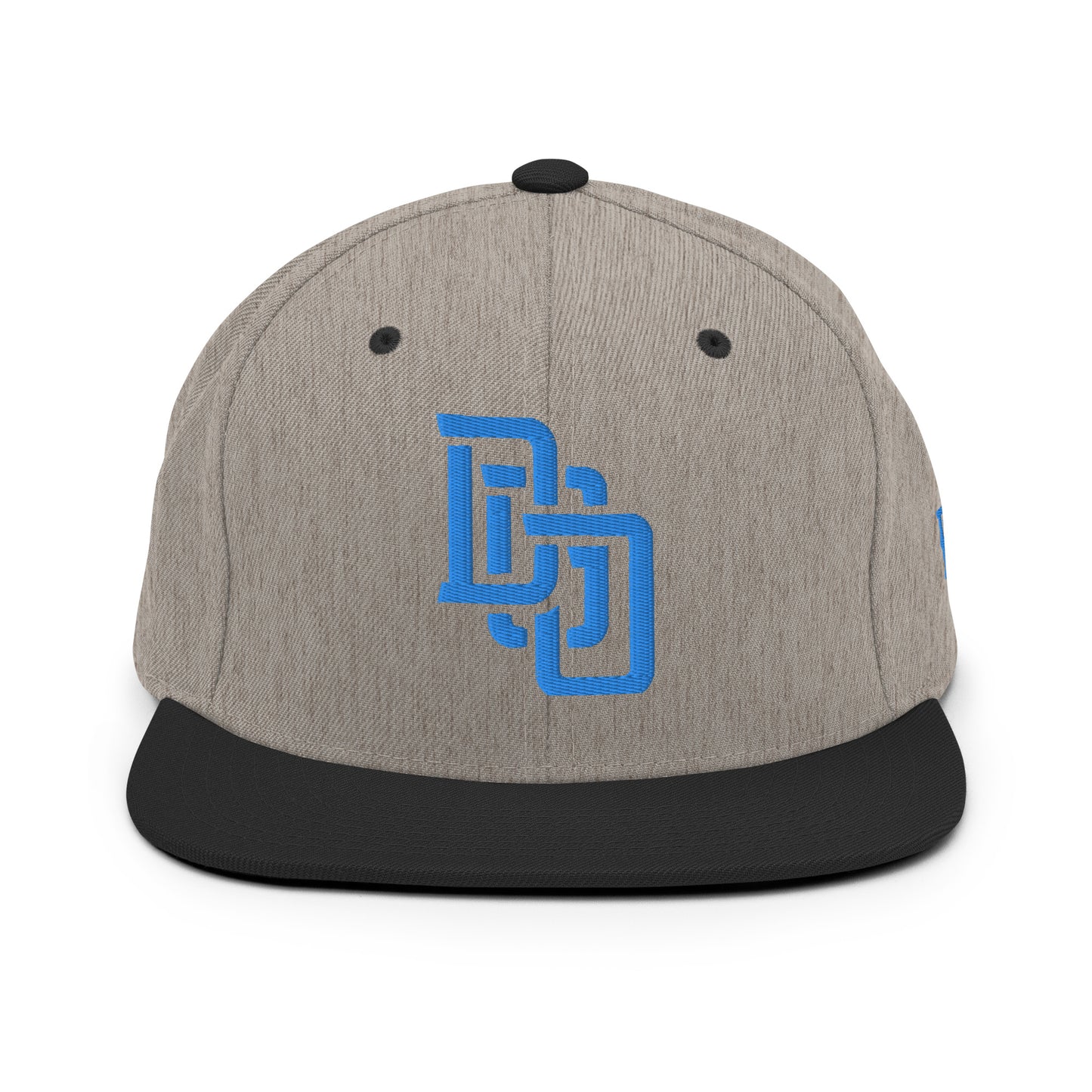 "DGO" Wool Blend Snapback Hat | Yupoong 6089M | E Luna Brand ESSENTIAL Duocrest 2 Aqua/Teal Thread Logos: Front & Left