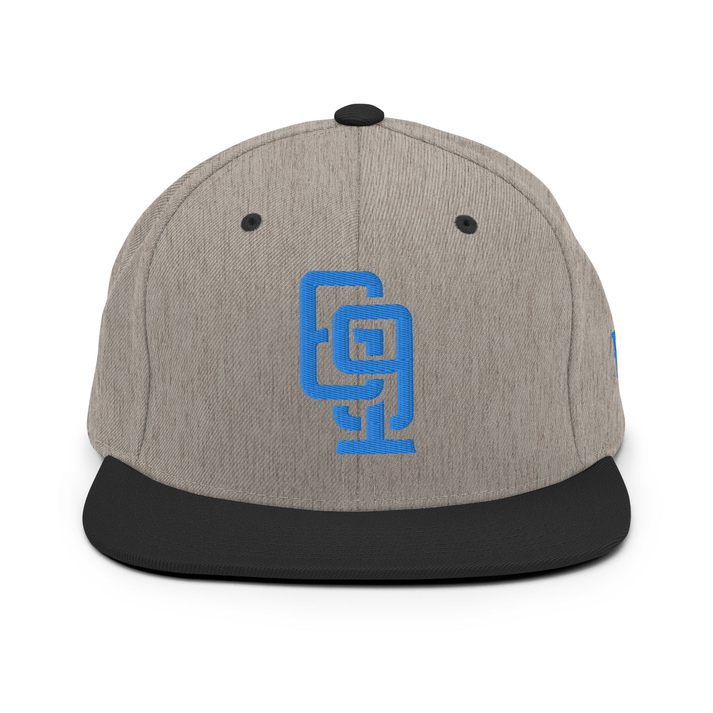"619" Wool Blend Snapback | E Luna Brand ESSENTIAL | 2 Aqua/Teal Thread Logos