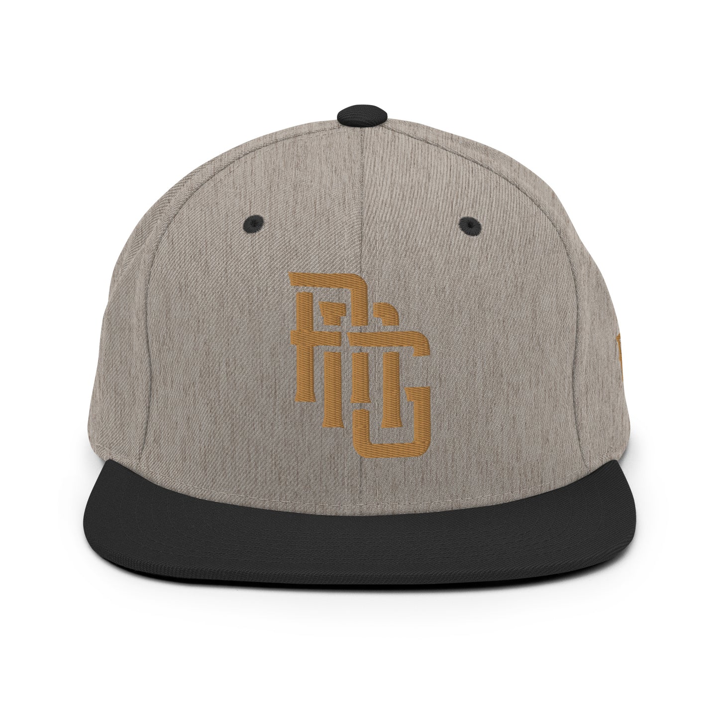 "ANG" Wool Blend Snapback | E Luna Brand ESSENTIAL | 2 Old Gold Thread Logos