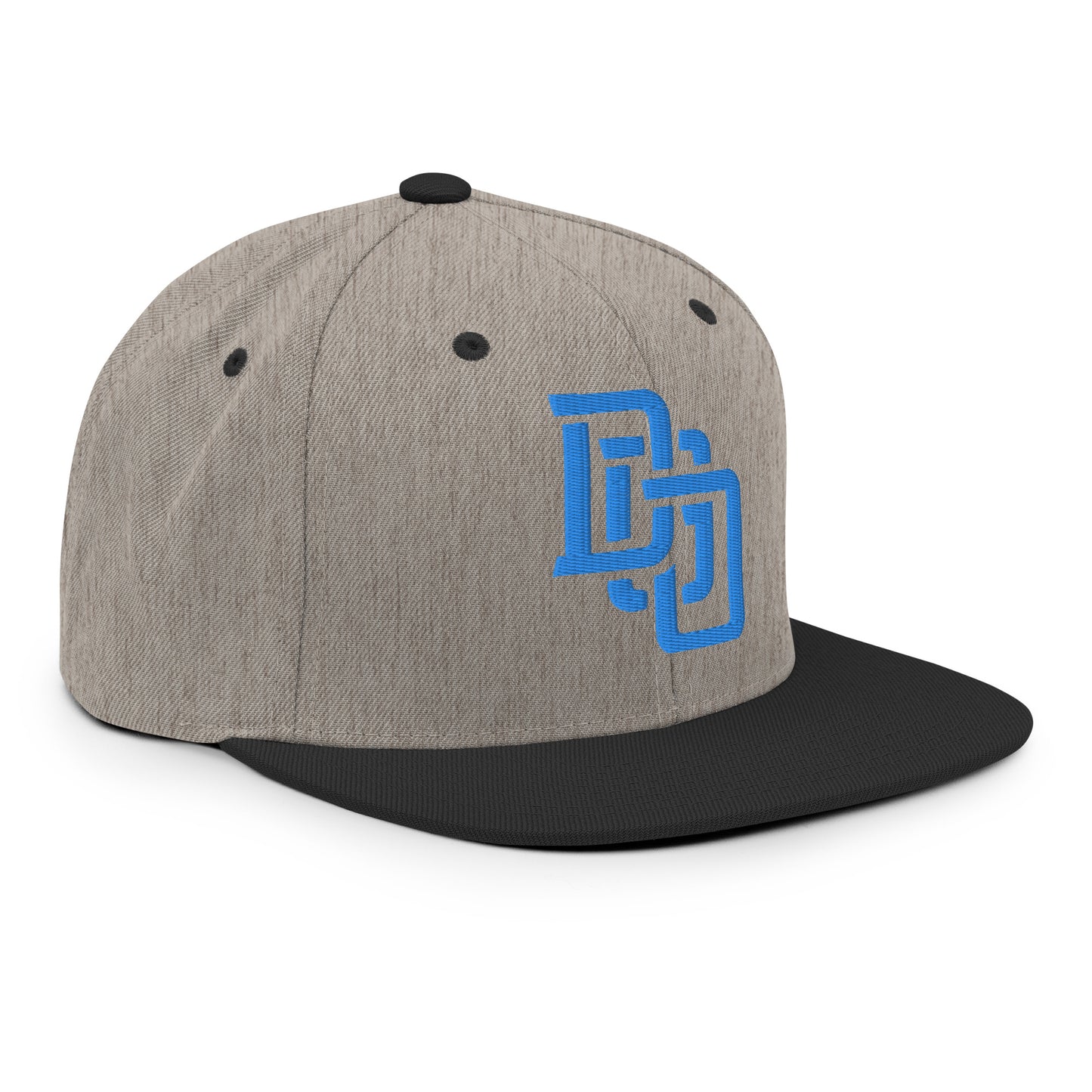 "DGO" Wool Blend Snapback Hat | Yupoong 6089M | E Luna Brand ESSENTIAL Duocrest 2 Aqua/Teal Thread Logos: Front & Left