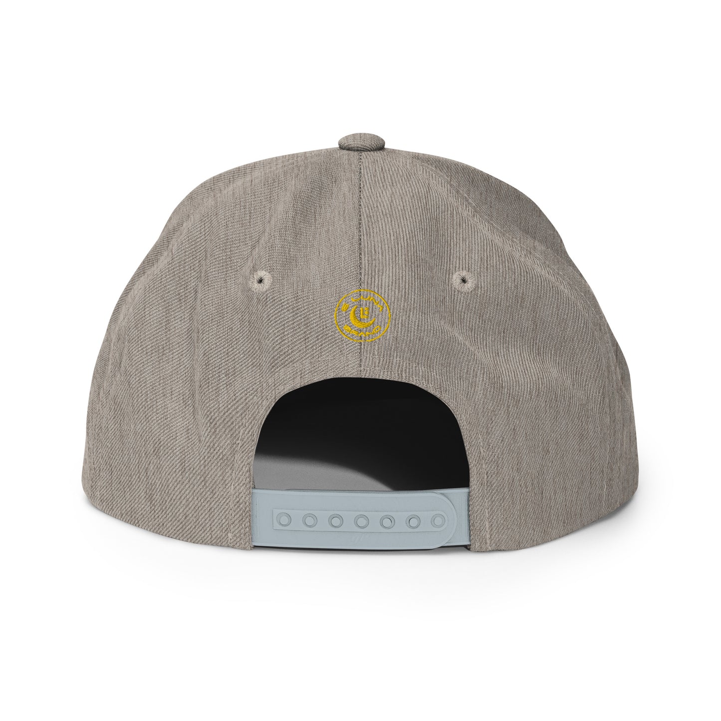 "213" Wool Blend Snapback Hat | Yupoong 6089M | E Luna SELECT Tricrest 3 Gold Thread Front, Left Side & Back Logos