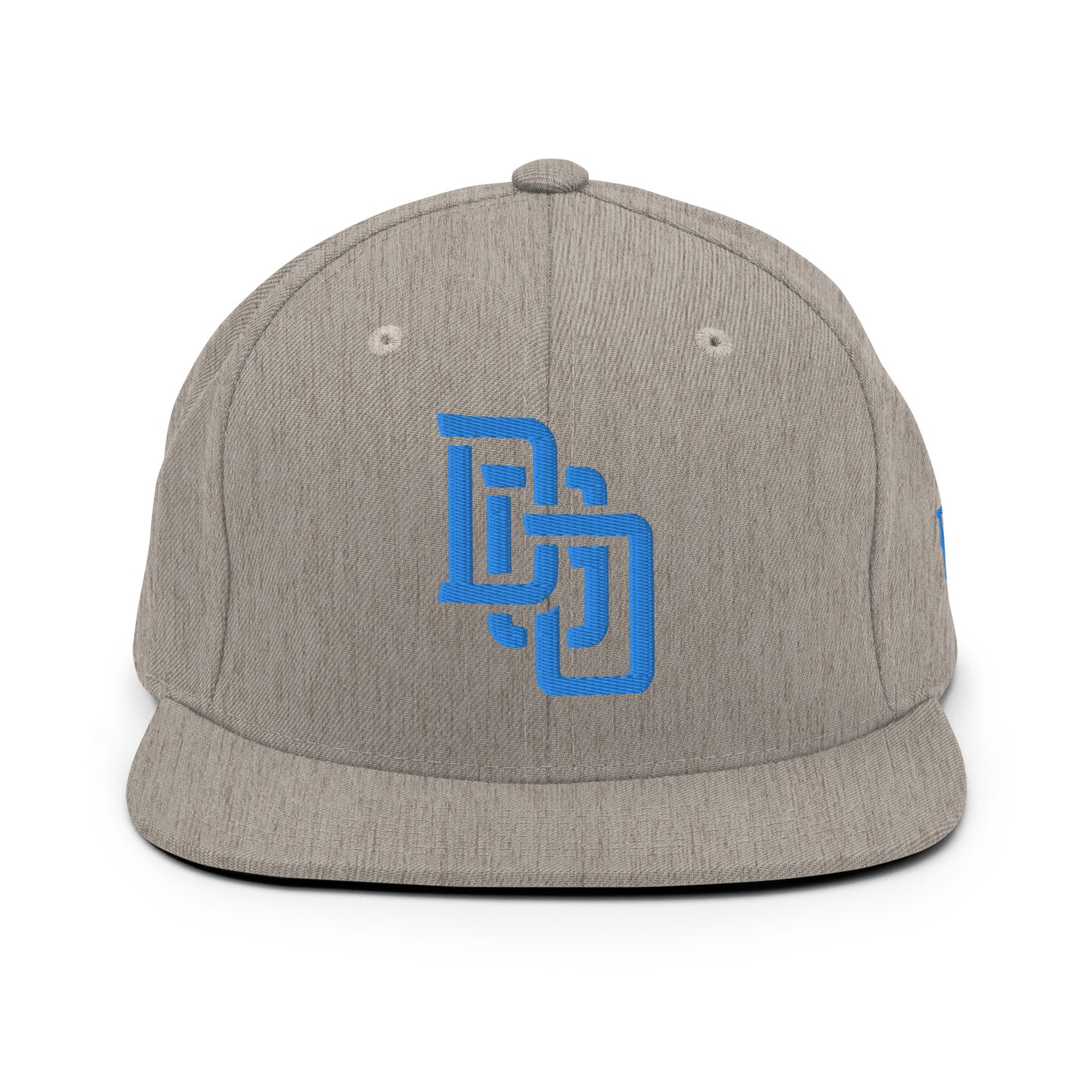 "DGO" Wool Blend Snapback Hat | Yupoong 6089M | E Luna Brand ESSENTIAL Duocrest 2 Aqua/Teal Thread Logos: Front & Left