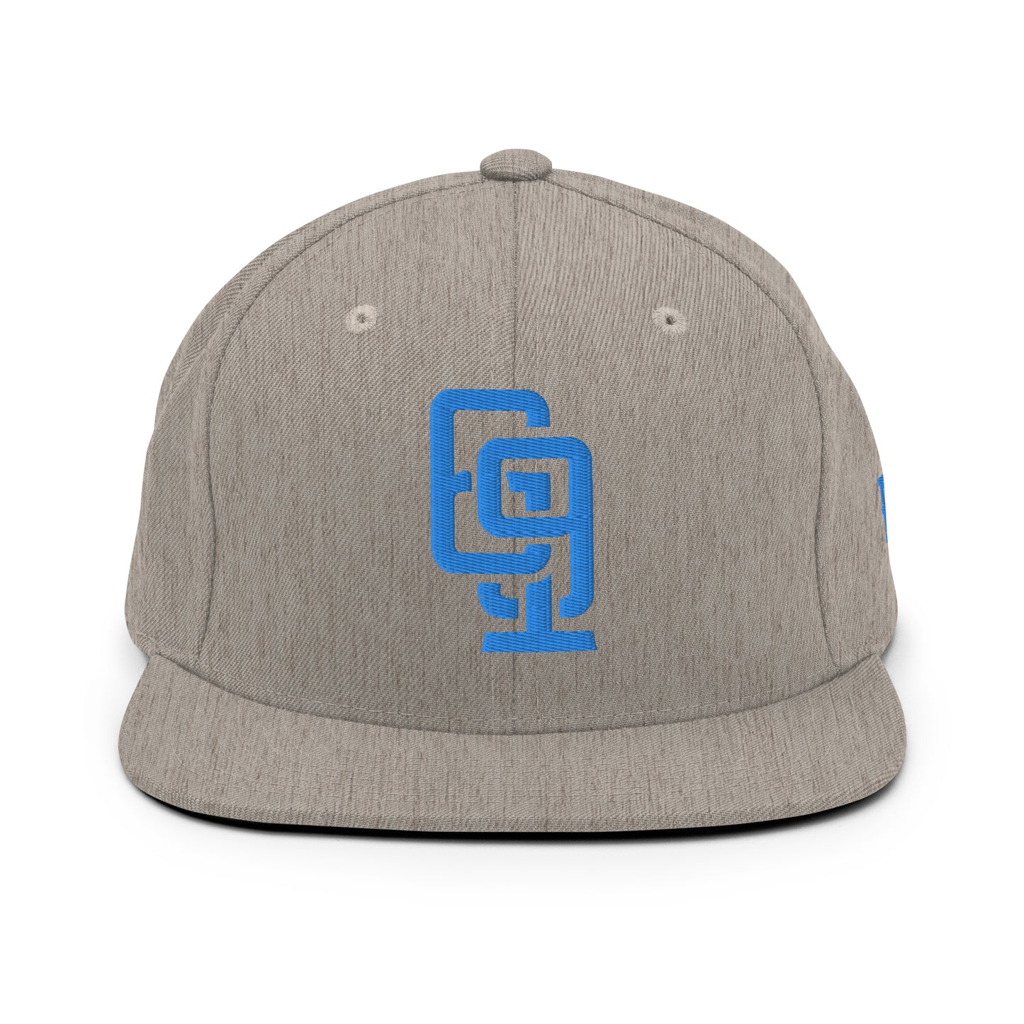 "619" Wool Blend Snapback | E Luna Brand ESSENTIAL | 2 Aqua/Teal Thread Logos