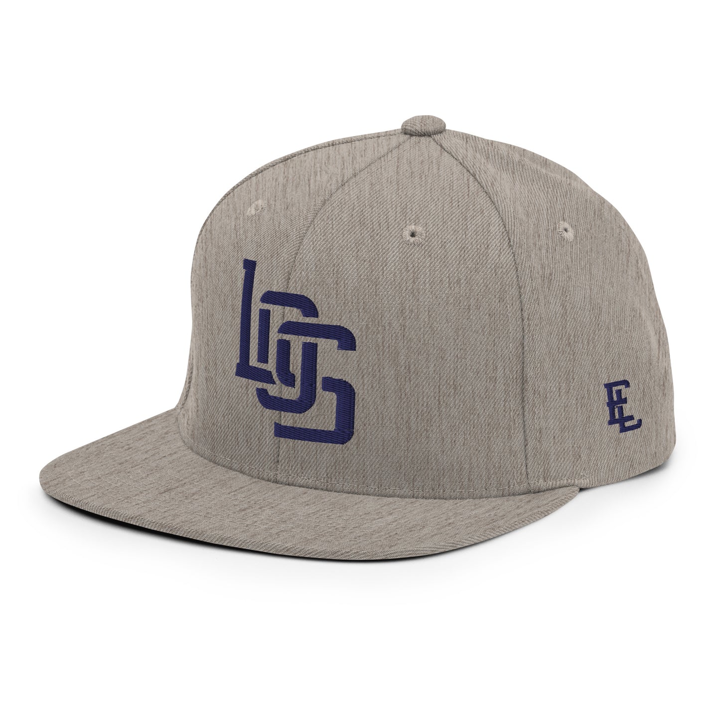 "LOS" Wool Blend Snapback | E Luna Brand ESSENTIAL | 2 Navy Thread Logos