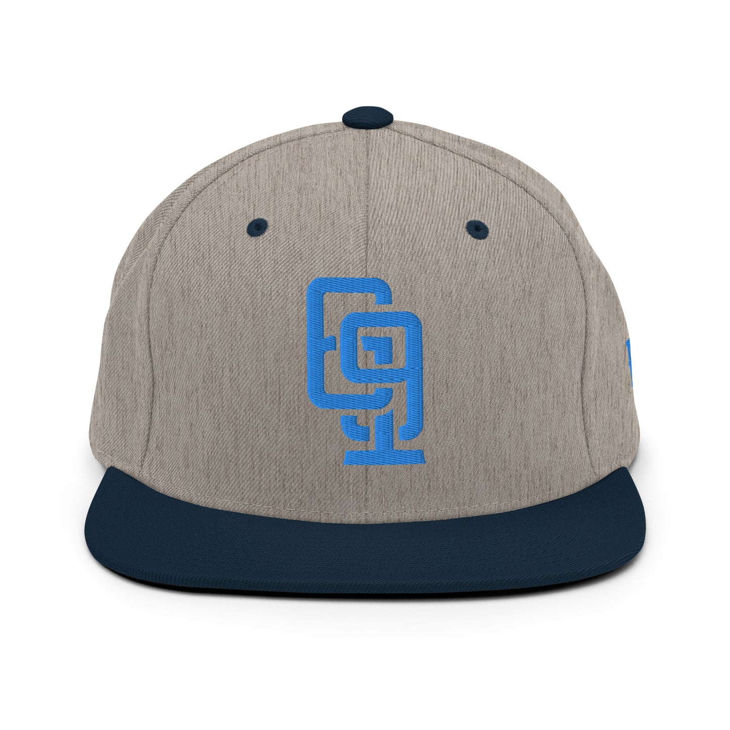 "619" Wool Blend Snapback | E Luna Brand ESSENTIAL | 2 Aqua/Teal Thread Logos