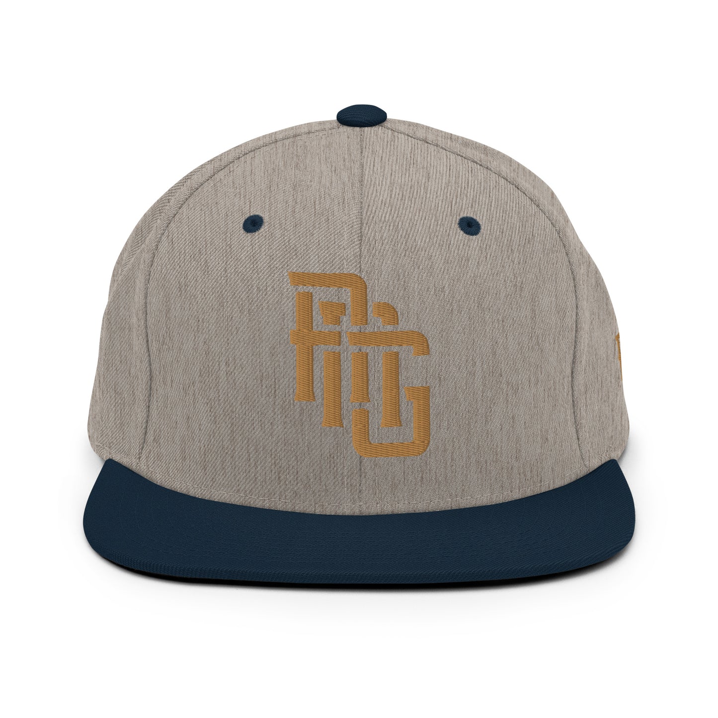 "ANG" Wool Blend Snapback | E Luna Brand ESSENTIAL | 2 Old Gold Thread Logos