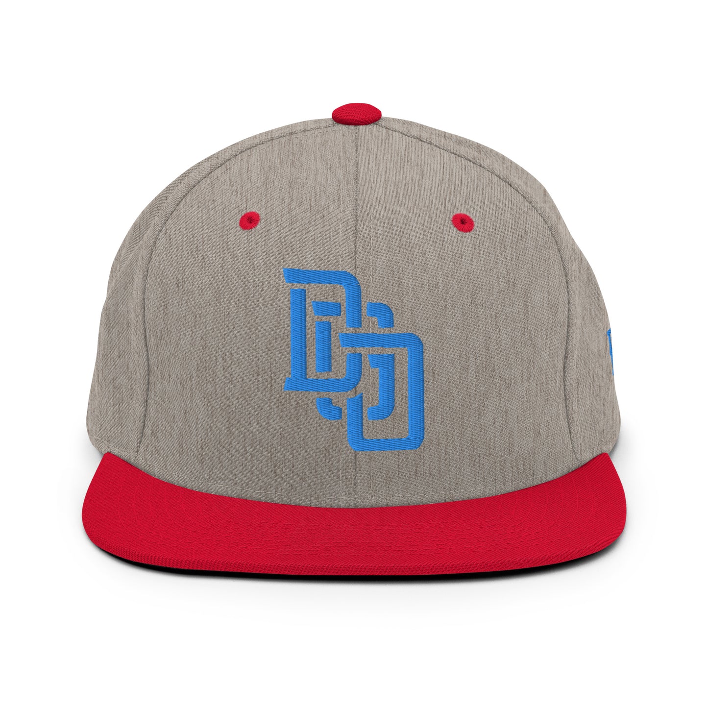 "DGO" Wool Blend Snapback Hat | Yupoong 6089M | E Luna Brand ESSENTIAL Duocrest 2 Aqua/Teal Thread Logos: Front & Left