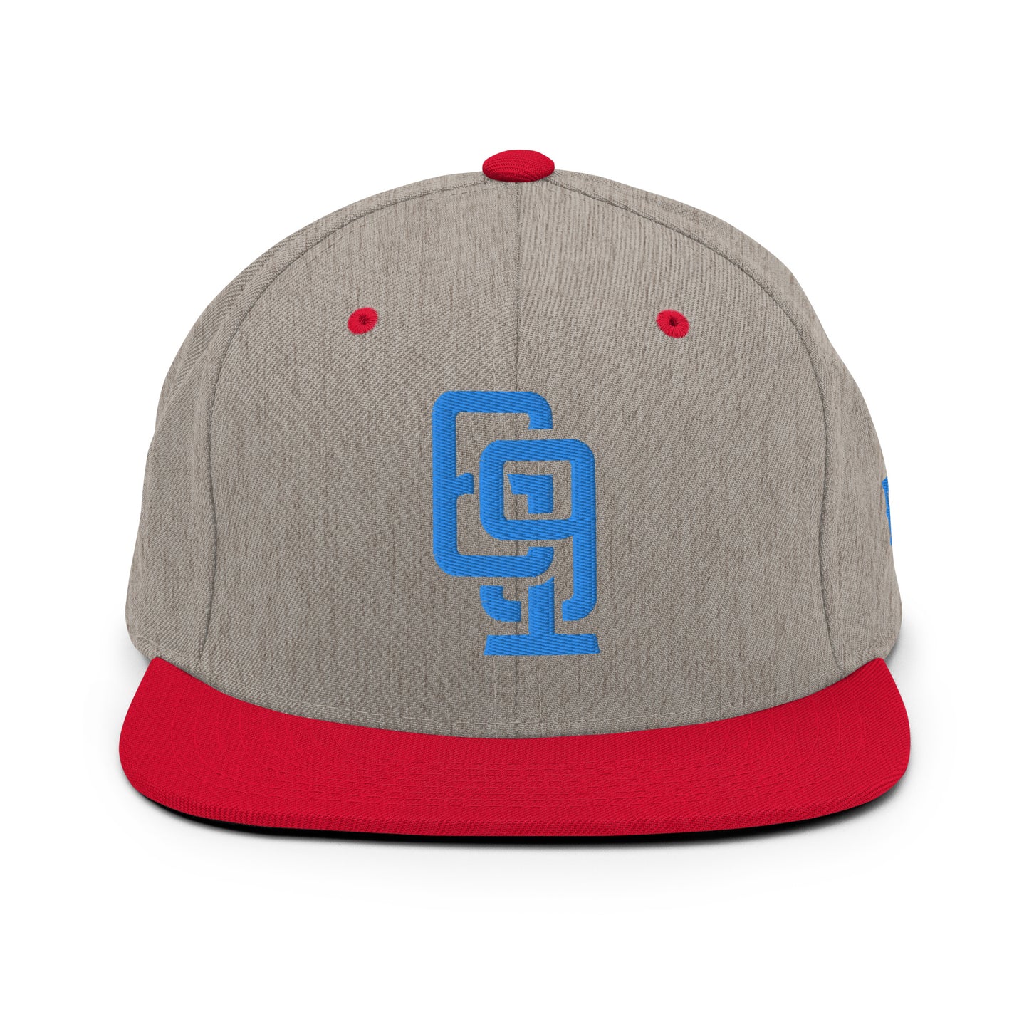 "619" Wool Blend Snapback | E Luna Brand ESSENTIAL | 2 Aqua/Teal Thread Logos