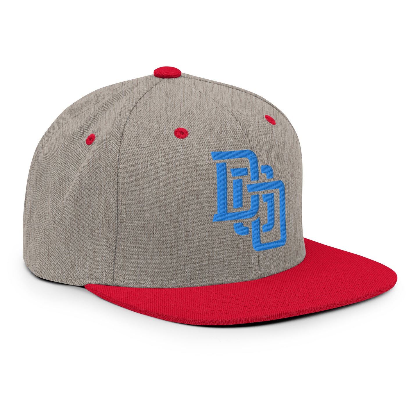 "DGO" Wool Blend Snapback Hat | Yupoong 6089M | E Luna Brand ESSENTIAL Duocrest 2 Aqua/Teal Thread Logos: Front & Left