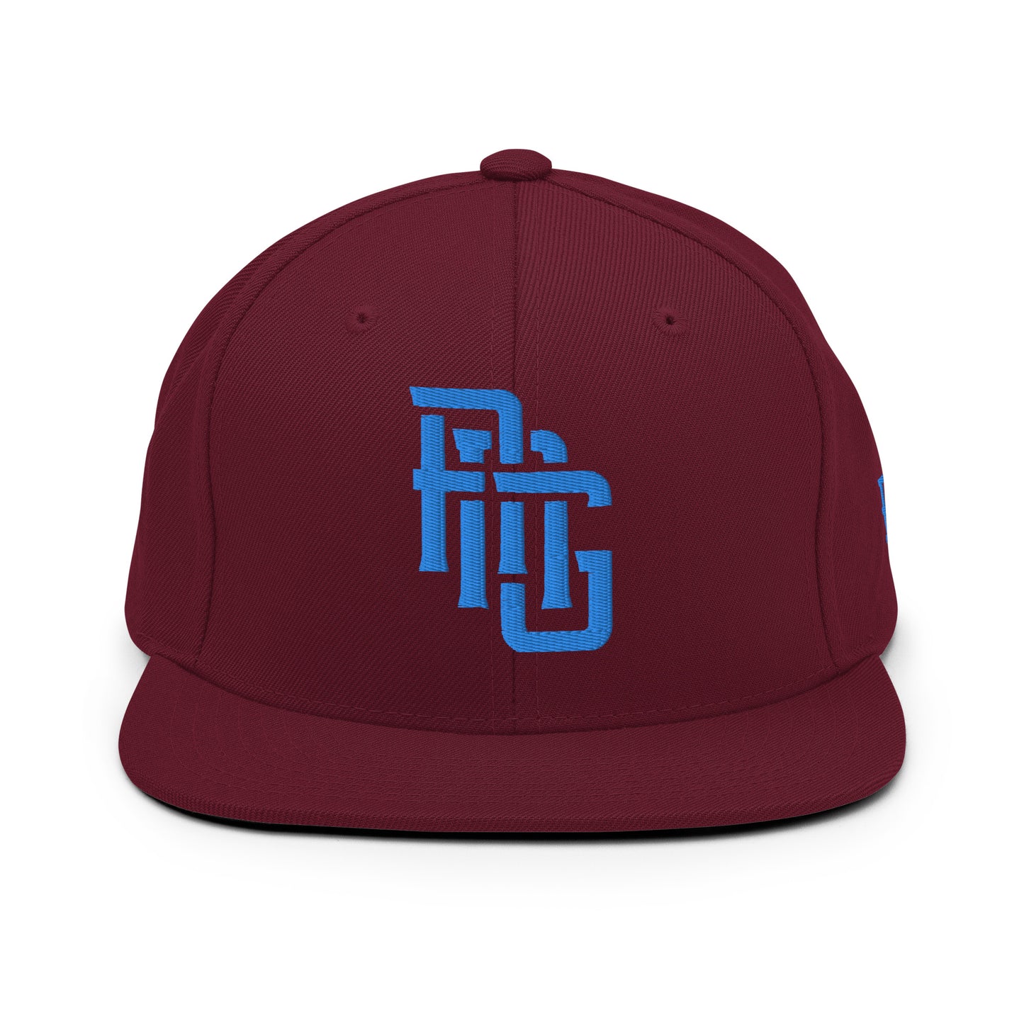"ANG" Wool Blend Snapback | E Luna Brand ESSENTIAL | 2 Aqua/Teal Thread Logos