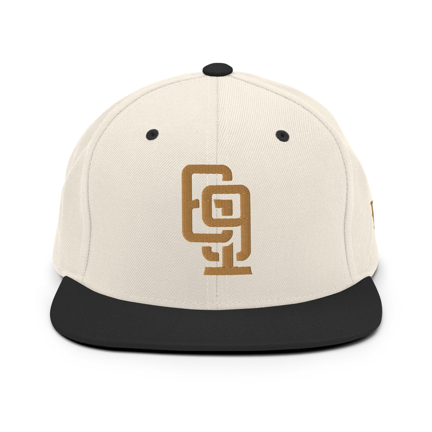 "619" Wool Blend Snapback | E Luna Brand ESSENTIAL | 2 Old Gold Thread Logos