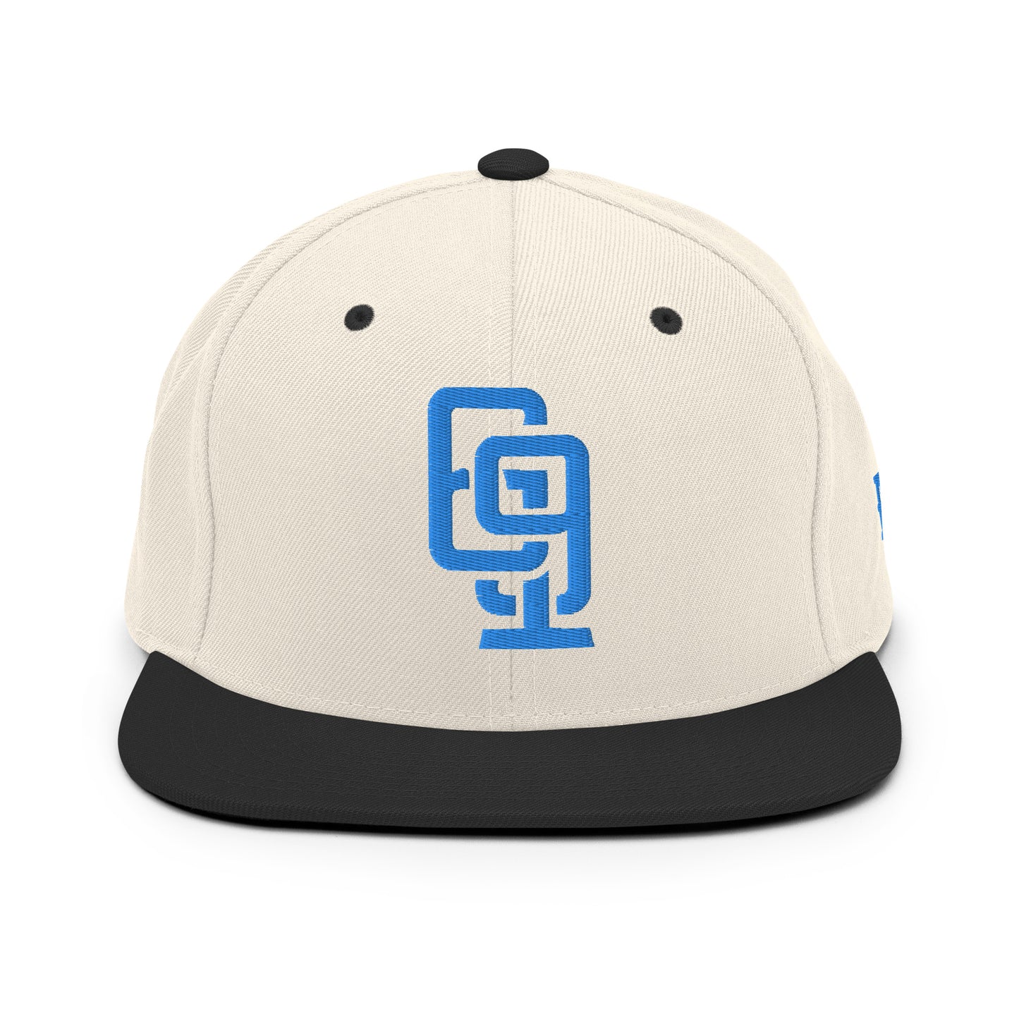 "619" Wool Blend Snapback | E Luna Brand ESSENTIAL | 2 Aqua/Teal Thread Logos