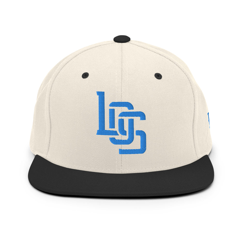 "LOS" Wool Blend Snapback | E Luna Brand ESSENTIAL | 2 Aqua/Teal Thread Logos