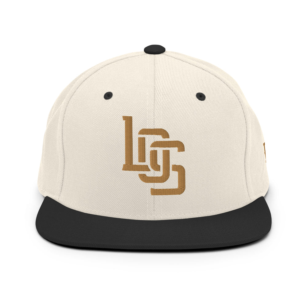 "LOS" Wool Blend Snapback | E Luna Brand ESSENTIAL | 2 Old Gold Thread Logos