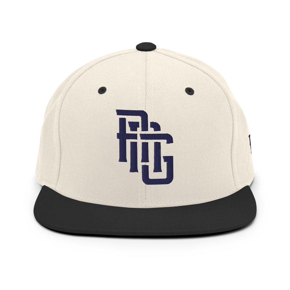 "ANG" Wool Blend Snapback | E Luna Brand ESSENTIAL | 2 Navy Thread Logos