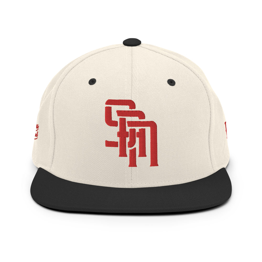 Boné SAN em Lã com Fecho Snapback | E Luna Brand PREMIUM | 4 Logotipos com Linha Vermelha | Edição 3D Puff