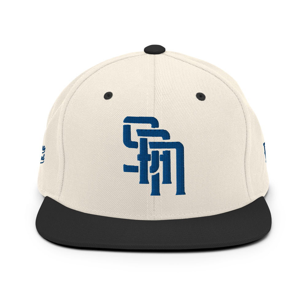 Gorra Snapback "SAN" de mezcla de lana | E Luna Brand PREMIUM | 4 logotipos Royal Thread | Edición 3D Puff
