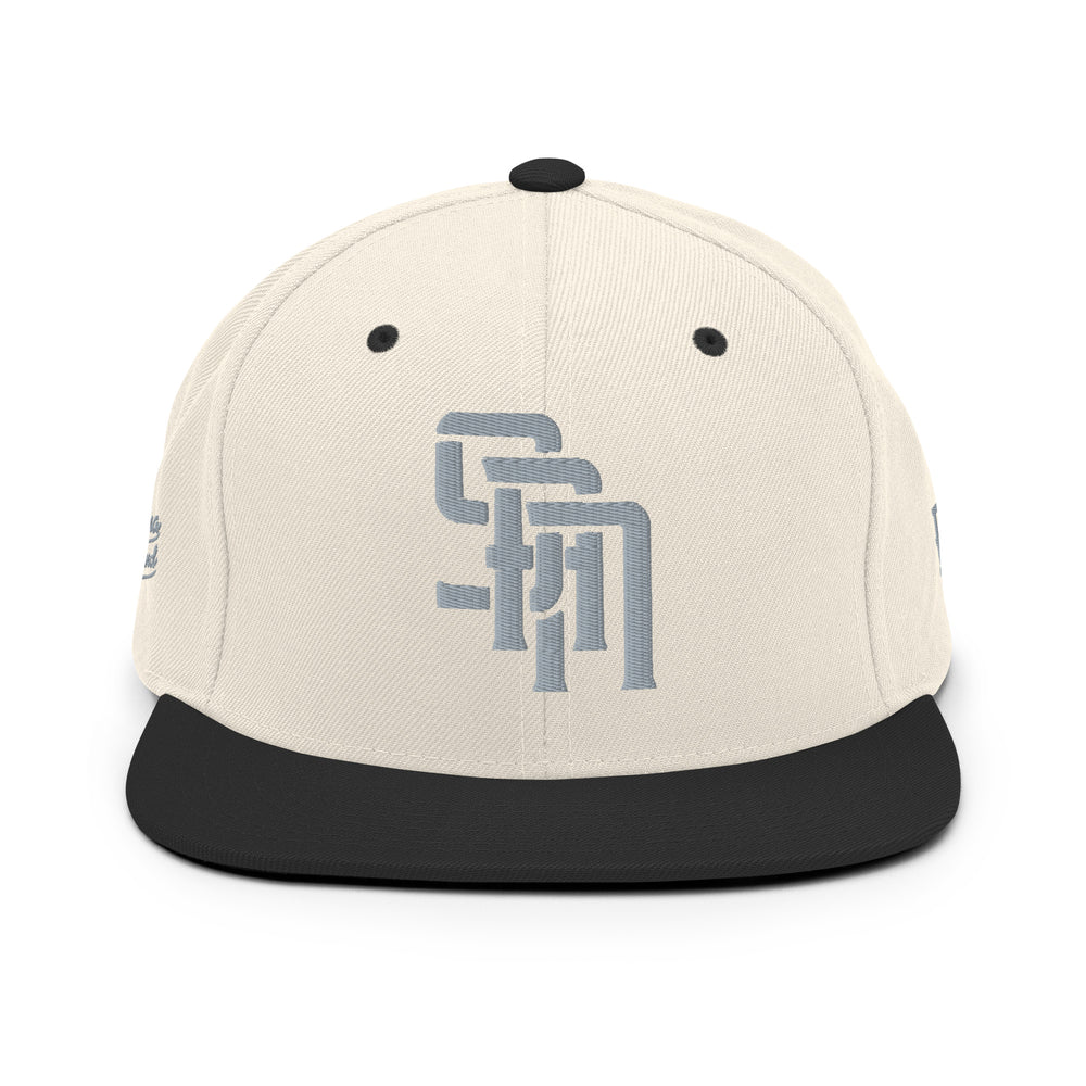 Gorra "SAN" de mezcla de lana con cierre a presión | E Luna Brand PREMIUM | 4 logotipos grises bordados | Edición 3D Puff
