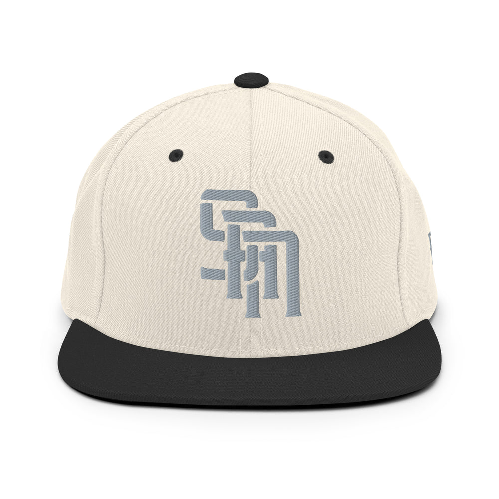 "SAN" Wool Blend Snapback | E Luna Brand SELECT | 3 Grey Thread Logos | 3D Puff Edition