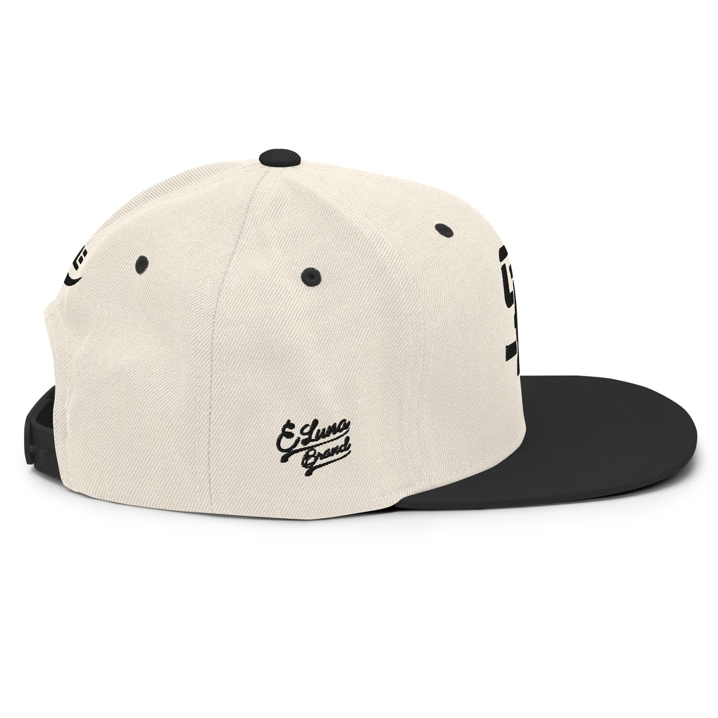 "SAN" Wool Blend Snapback | E Luna Brand PREMIUM | 4 Black Thread Logos | 3D Puff Edition