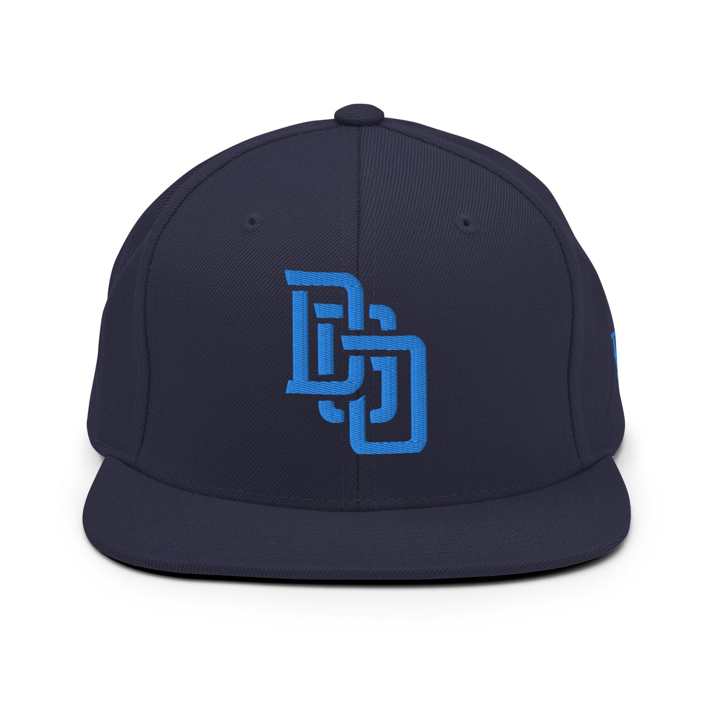 "DGO" Wool Blend Snapback Hat | Yupoong 6089M | E Luna Brand ESSENTIAL Duocrest 2 Aqua/Teal Thread Logos: Front & Left