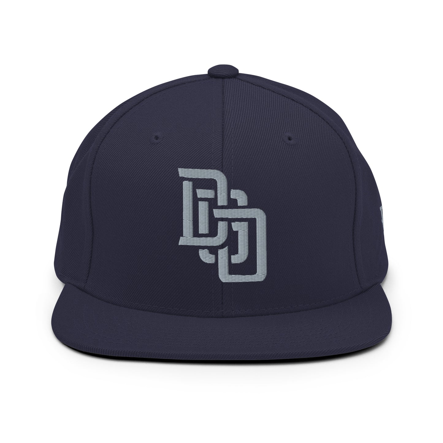 "DGO" Wool Blend Snapback Hat | Yupoong 6089M | E Luna Brand ESSENTIAL Duocrest 2 Grey Thread Logos: Front & Left