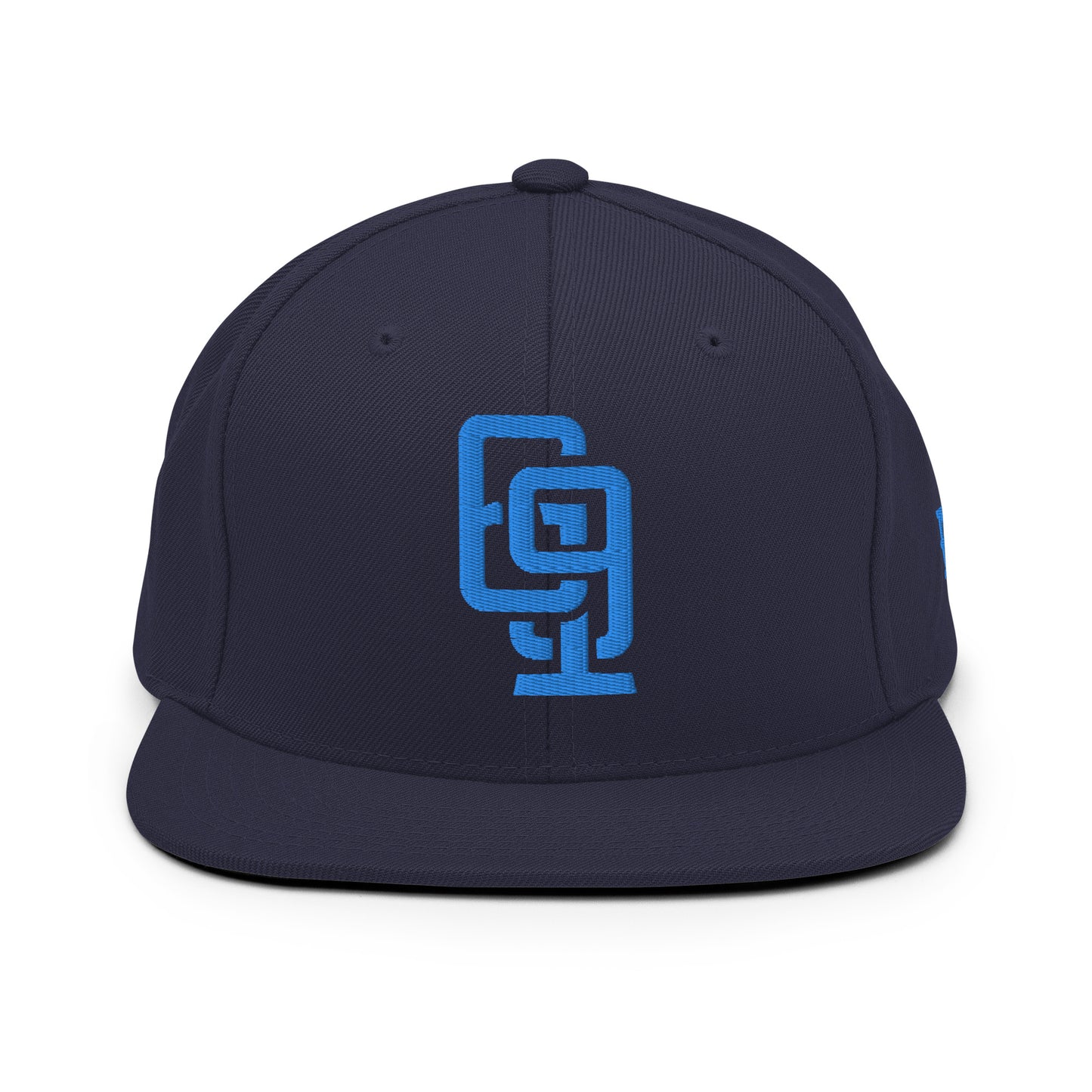 "619" Wool Blend Snapback | E Luna Brand ESSENTIAL | 2 Aqua/Teal Thread Logos