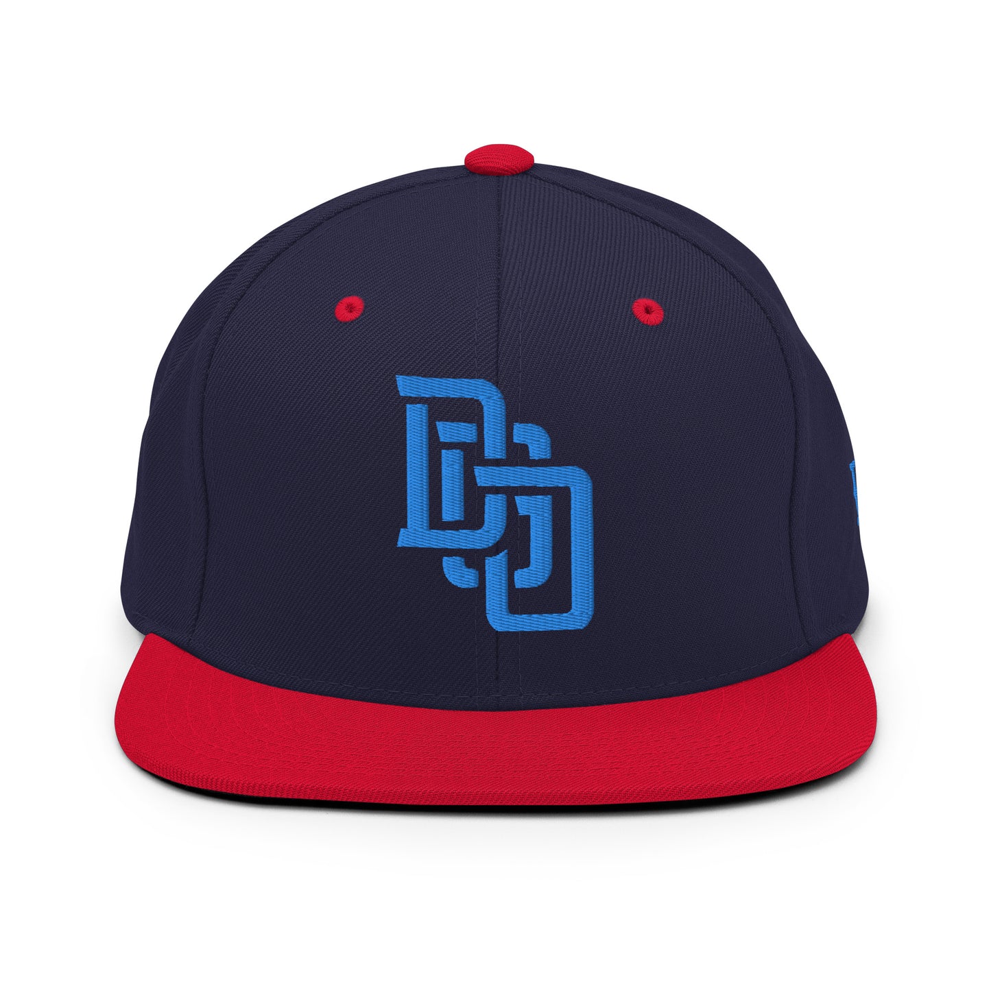 "DGO" Wool Blend Snapback Hat | Yupoong 6089M | E Luna Brand ESSENTIAL Duocrest 2 Aqua/Teal Thread Logos: Front & Left