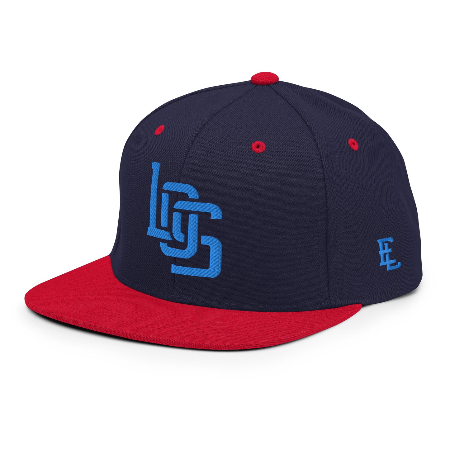 "LOS" Wool Blend Snapback | E Luna Brand ESSENTIAL | 2 Aqua/Teal Thread Logos