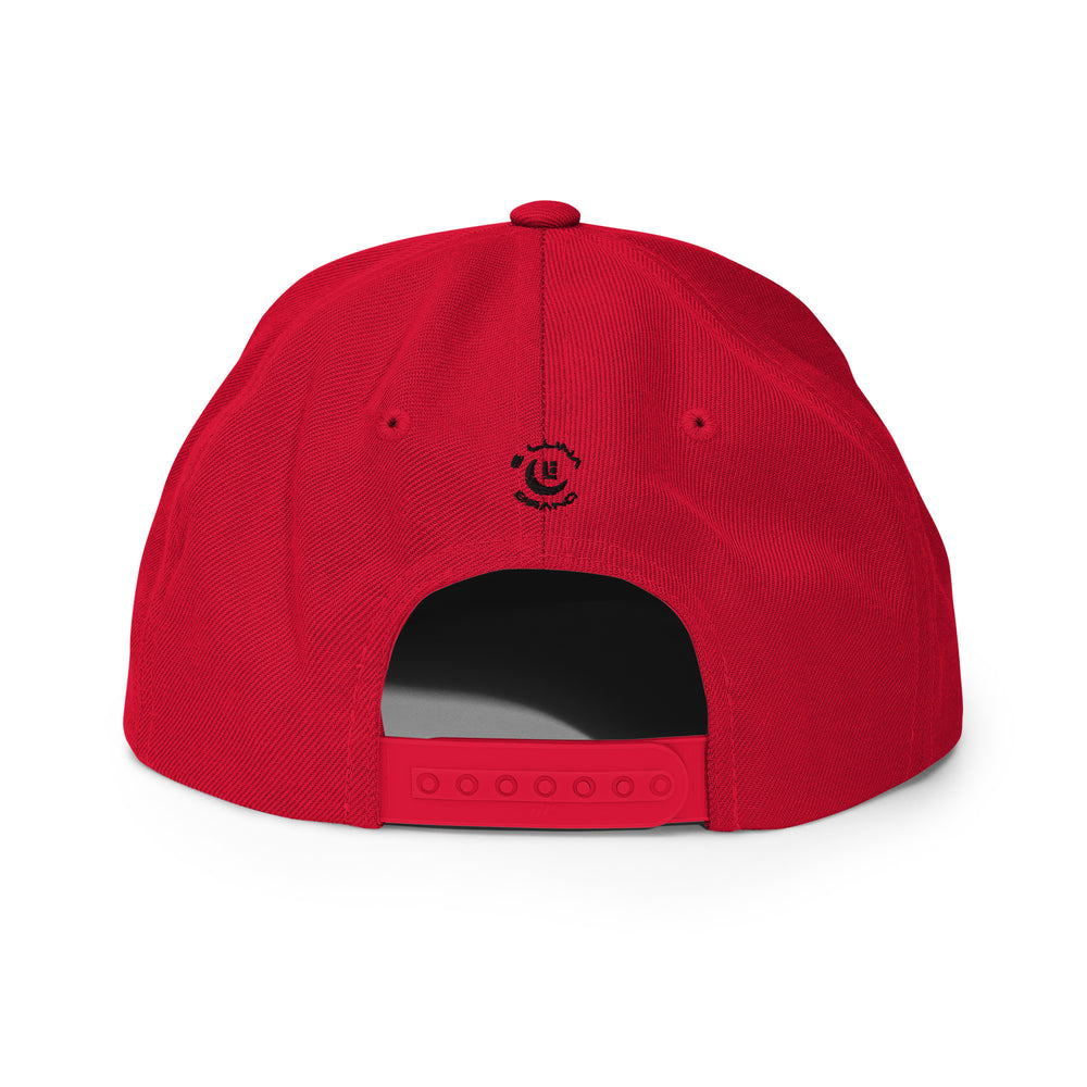Gorra snapback de mezcla de lana "SAN" | E Luna Brand SELECT | 3 logotipos con hilo negro | Edición 3D Puff