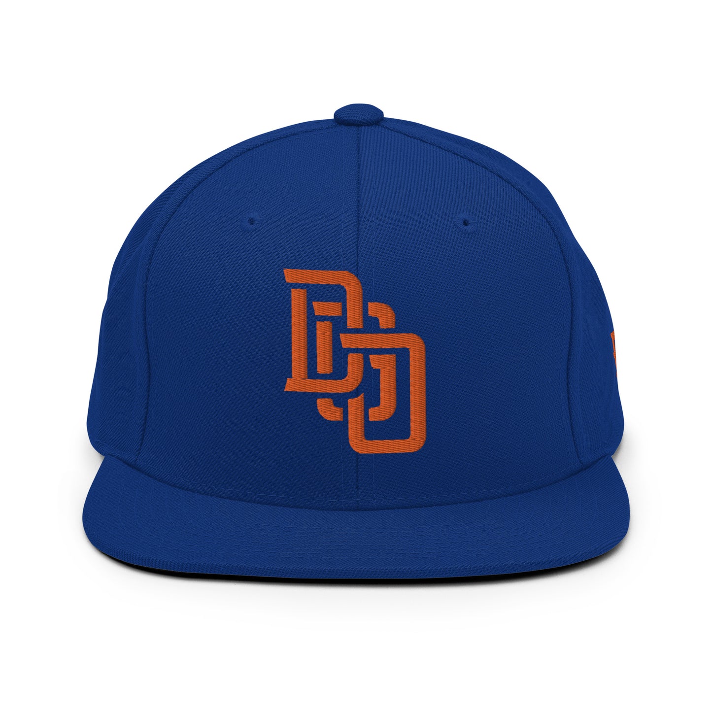"DGO" Wool Blend Snapback Hat | Yupoong 6089M | E Luna Brand ESSENTIAL Duocrest 2 Orange Thread Logos: Front & Left