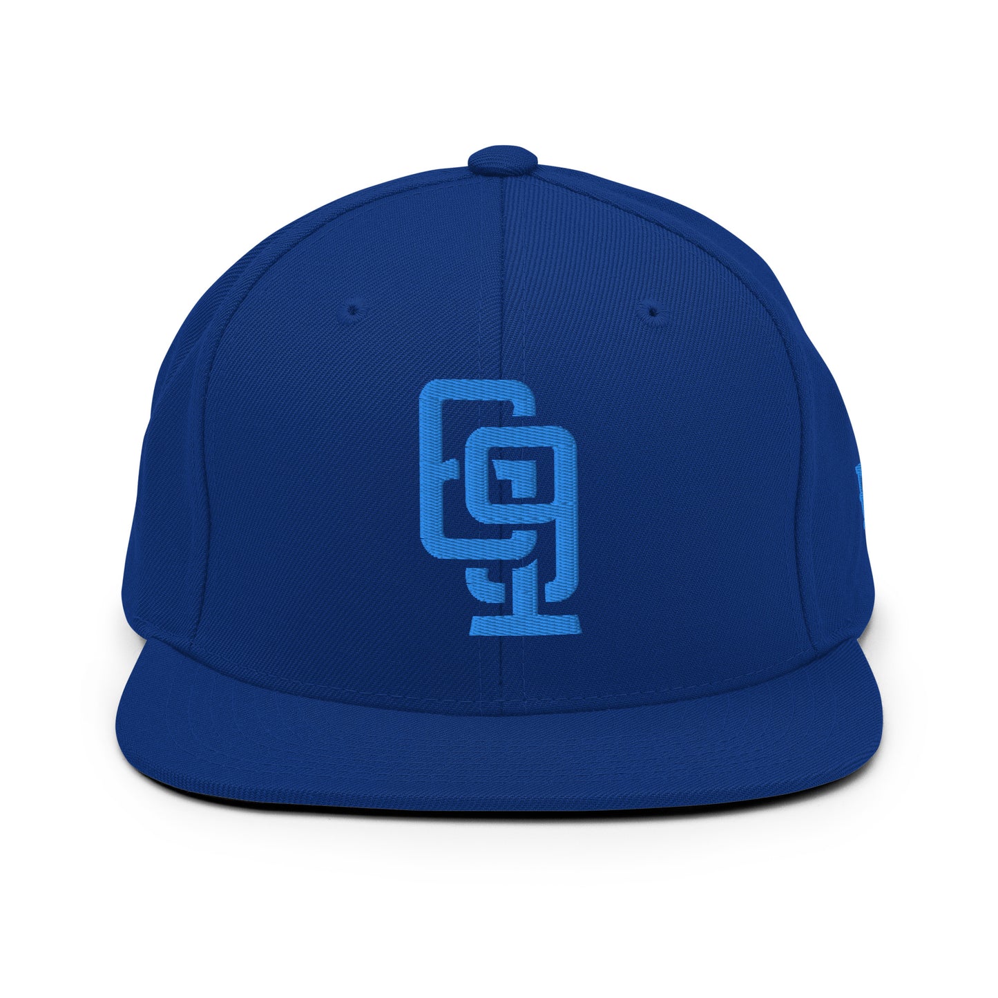 "619" Wool Blend Snapback | E Luna Brand ESSENTIAL | 2 Aqua/Teal Thread Logos