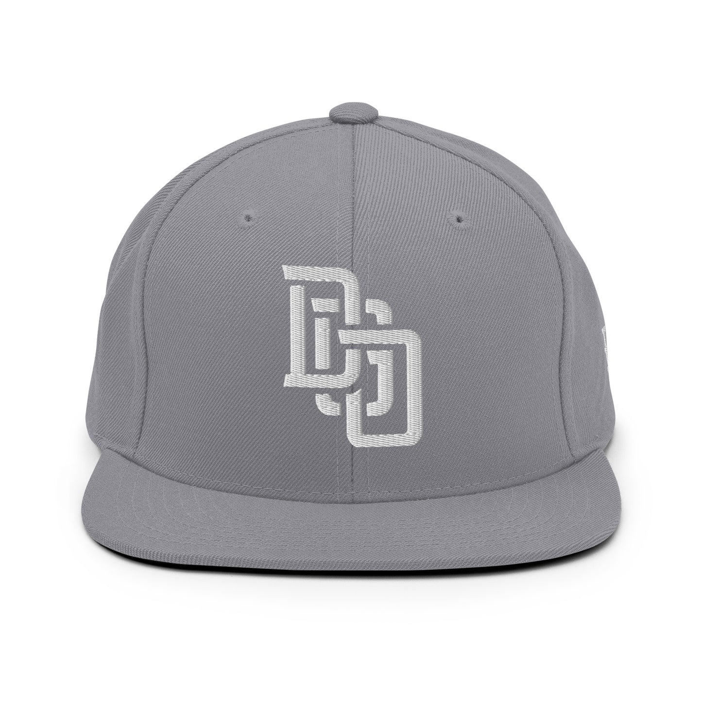 "DGO" Wool Blend Snapback Hat | Yupoong 6089M | E Luna Brand ESSENTIAL Duocrest 2 White Thread Logos: Front & Left