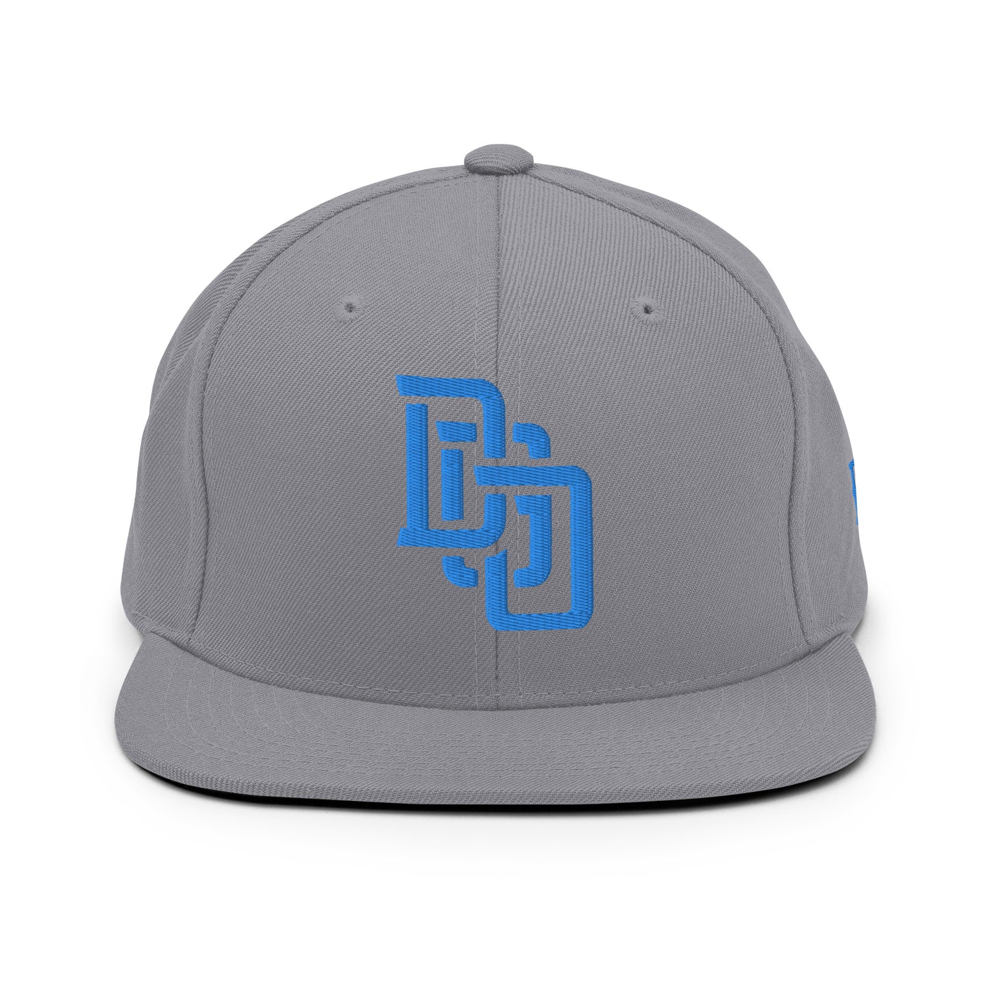 "DGO" Wool Blend Snapback Hat | Yupoong 6089M | E Luna Brand ESSENTIAL Duocrest 2 Aqua/Teal Thread Logos: Front & Left